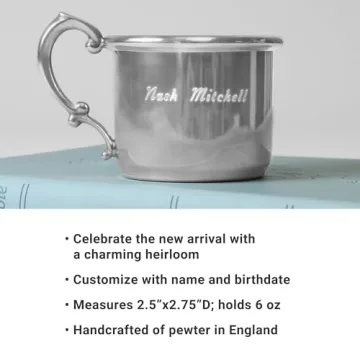 Personalized Pewter Baby Cup - Unique Newborn Gift