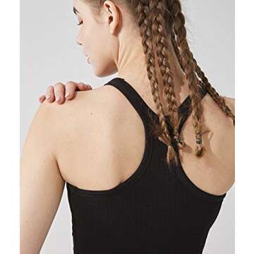 Yoga Racer Back Tank Top for Women with Built in Bra,Women's Padded Sports Bra Fitness Workout Runni...