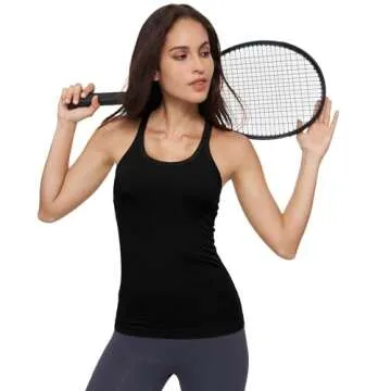 Yoga Racerback Tank Top with Built-in Bra for Women