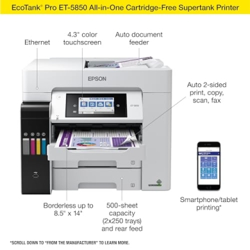 Epson EcoTank Pro ET-5850 Wireless Supertank Printer
