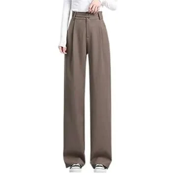 Betusline Women's 2 Packs Wide Leg High Waisted Long Dress Pants Business Casual Straight Office Tro...