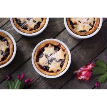 HIC Kitchen Souffle Ramekin Set, Fine White Porcelain, 6-Ounce, Set of 6