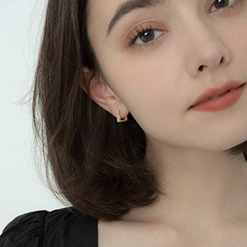 14K Gold Plated Huggies Hoop Earrings for Women