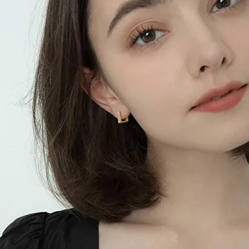 14K Gold Plated Huggies Hoop Earrings for Women