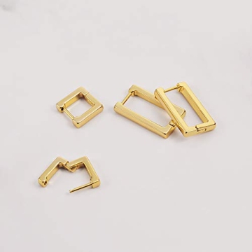 14K Gold Plated Huggies Hoop Earrings for Women