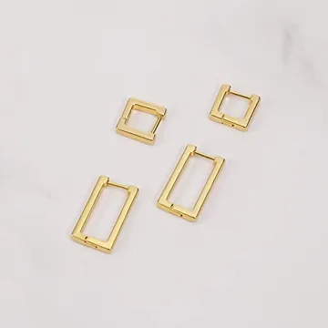 14K Gold Plated Huggies Hoop Earrings for Women