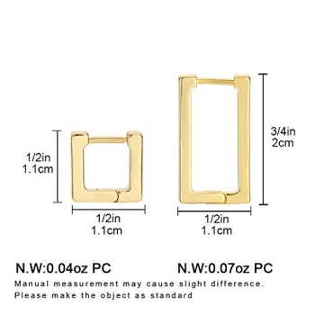 14K Gold Plated Huggies Hoop Earrings for Women