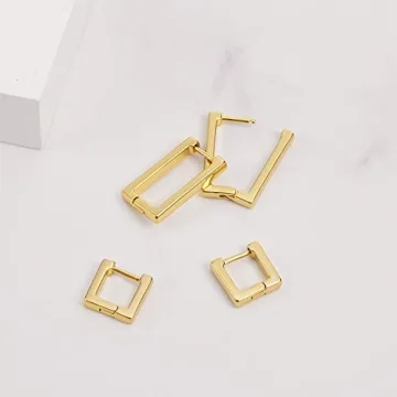 14K Gold Plated Huggies Hoop Earrings for Women