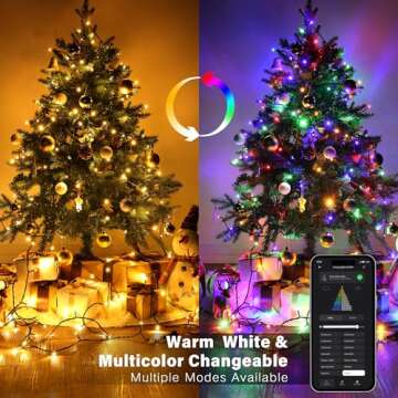 BrizLabs Smart Christmas Lights, 164ft 500 LED Color Changing Christmas Lights with APP/Voice Control, Warm White & Multicolor Xmas Fairy Lights Music Sync Tree Lights Dimmable for Indoor Outdoor Home