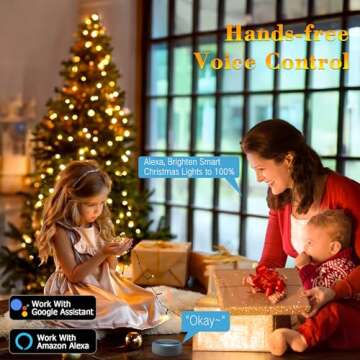 BrizLabs Smart Christmas Lights, 164ft 500 LED Color Changing Christmas Lights with APP/Voice Control, Warm White & Multicolor Xmas Fairy Lights Music Sync Tree Lights Dimmable for Indoor Outdoor Home