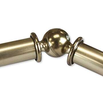 13/16" Moyat Bay Window Curtain rod 20-36", 38-72" - Antique Brass