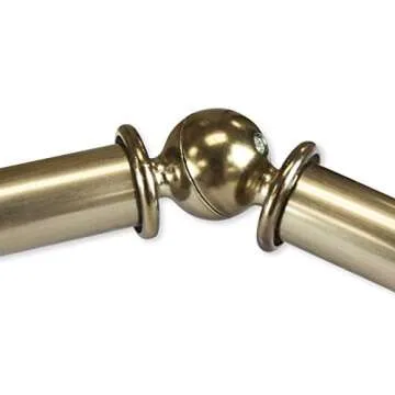 13/16" Moyat Bay Window Curtain rod 20-36", 38-72" - Antique Brass