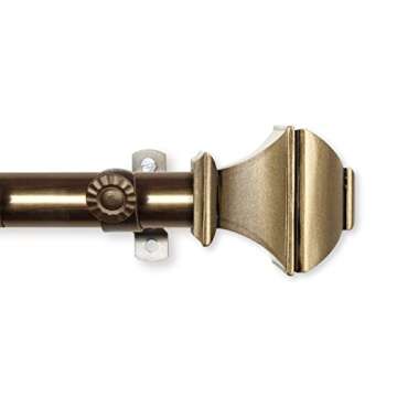 13/16" Moyat Bay Window Curtain rod 20-36", 38-72" - Antique Brass