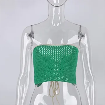 Meladyan Strappy Colorblock Crochet Crop Top - Stylish & Sexy