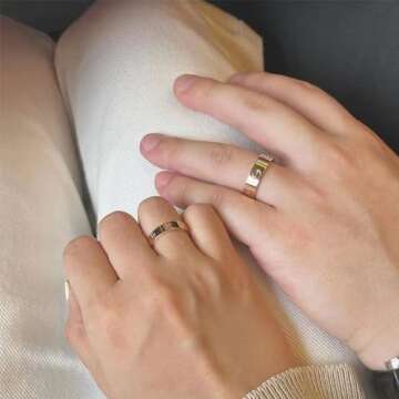 Podafu Love Ring For Women Men Girls Titanium Steel 18k Gold Rings Jewelry Unisex Adult Wedding Birthday Present Anniversary Best Gifts s7