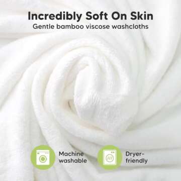 6-Pack Soft Bamboo Baby Washcloths for Newborns