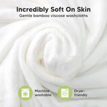 6-Pack Baby Washcloths - Soft Viscose from Bamboo Washcloth, Baby Wash Cloths for Newborn, Kids, Bat...