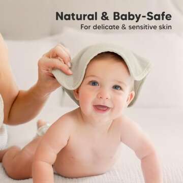 6-Pack Soft Bamboo Baby Washcloths for Newborns