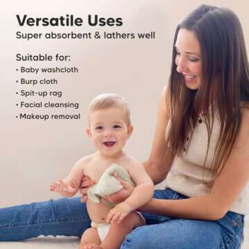 6-Pack Soft Bamboo Baby Washcloths for Newborns