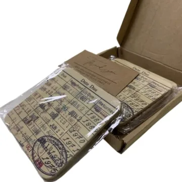 Vintage Library Due Date Card Coasters - Perfect Gift for Book Lovers