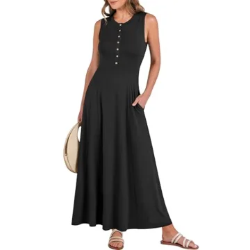 ANRABESS Women Summer Casual Sleeveless Maxi Sundress for Beach and Everyday Wear