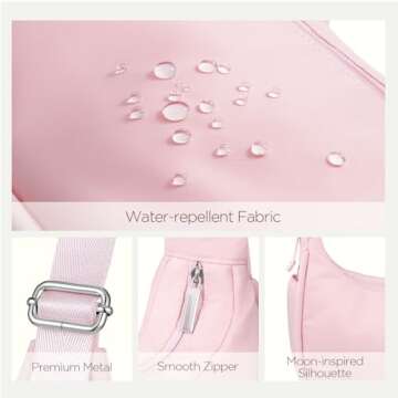 Babysun Mini Nylon Crescent Shoulder Bag for Women