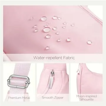 Babysun Mini Nylon Crescent Shoulder Bag for Women