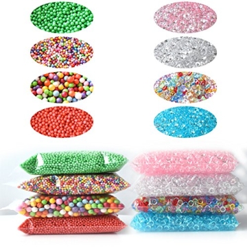 Hulluter 70PCS Slime Kit: Foam Beads & Glitter for DIY Fun