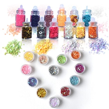 Hulluter 70PCS Slime Kit: Foam Beads & Glitter for DIY Fun