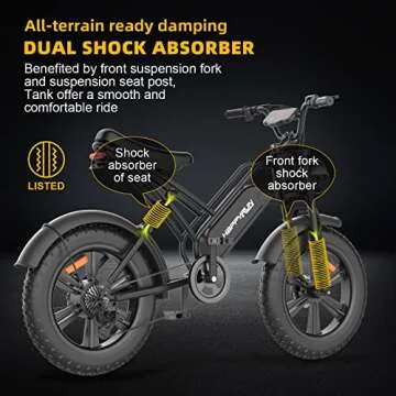HAPPYRUN Electric Bike 1500W Motor 20" Fat Tire