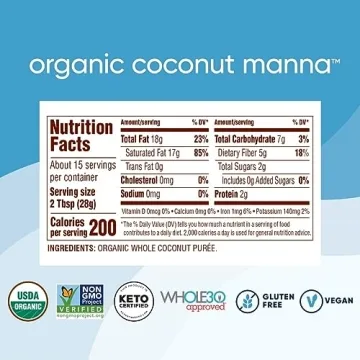 Nutiva Organic Coconut Manna, 15 Oz - Creamy Coconut Butter