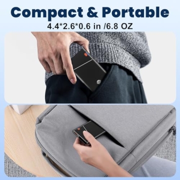 Aaoyun Portable Charger, 22.5W PD Fast Charging 10000mAh Power Bank with Detachable USB C Cable for Travel, Slim Hands-Free External Battery Pack for iPhone 16/15/14 iPad Samsung S24 etc, Black