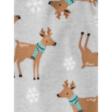 Simple Joys by Carter's Kids' Holiday Loose-fit Flame Resistant Fleece Footed Pajamas, Green Santa/G...