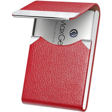 MaxGear PU Leather Business Card Holder - Sleek & Durable Case for Professionals