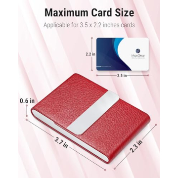 MaxGear Business Card Holder - Stylish PU Leather Case