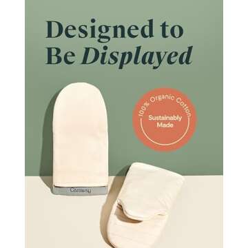 Caraway Oven Mitts - 100% Organic Cotton Oven Mitt - Double-Layer & Stain-Resistant Stitching - Safe Handling of Hot Kitchenware - Set of 2 - Cream