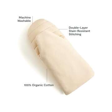 Caraway Oven Mitts - 100% Organic Cotton Oven Mitt - Double-Layer & Stain-Resistant Stitching - Safe Handling of Hot Kitchenware - Set of 2 - Cream