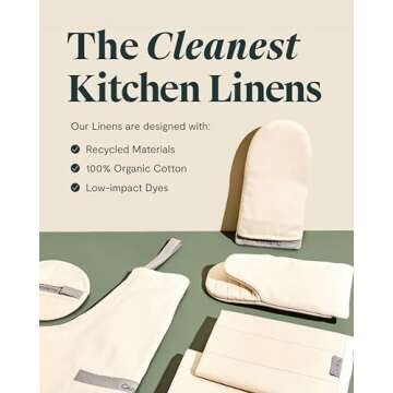 Caraway Oven Mitts - 100% Organic Cotton Oven Mitt - Double-Layer & Stain-Resistant Stitching - Safe Handling of Hot Kitchenware - Set of 2 - Cream