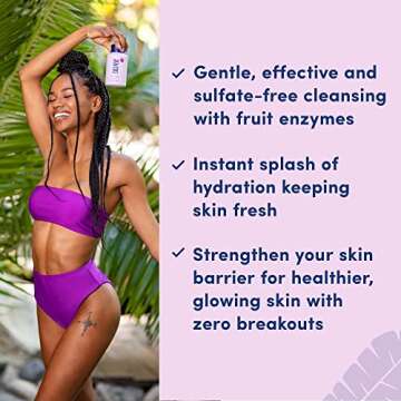 Coco & Eve Glow Figure Smoothie Shower Gel (Lychee & Dragon Fruit Scent) Moisturizing Body Wash with Coconut water, Aloe Vera. Sulfate Free (10.1 fl oz/ 300ml)
