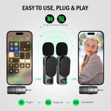 BYbrutek Wireless Lavalier Mic for iPhone and Android