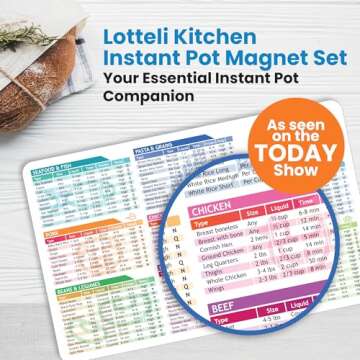 Instant Pot Cooking Times Chart - Pressure Cooker Accessories Cook Times - Easy to Use & Clean Stron...