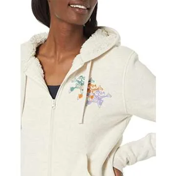 Amazon Essentials Disney | Marvel | Star Wars | Princess Women's Fleece Sherpa-Lined Full-Zip Hoodies, Dancing Minnie, X-Large