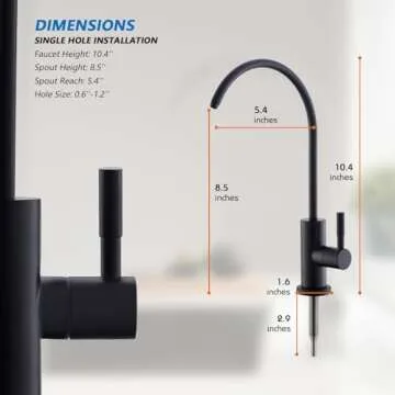 WEWE Matte Black Faucet for Reverse Osmosis System