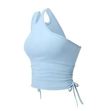 Chic Verdusa One Shoulder Sleeveless Crop Tank Top