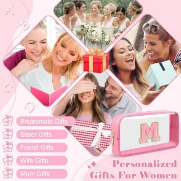 Custom Clear Makeup Bag with Initials for Women