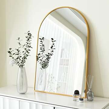 HARRITPURE 20x30 Arched Mirror - Modern Wall Decor