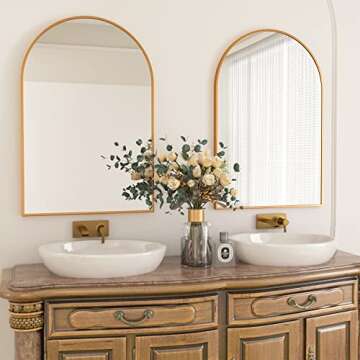 HARRITPURE 20x30 Arched Mirror - Modern Wall Decor