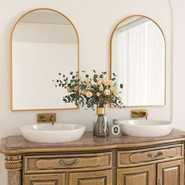 HARRITPURE 20x30 Arched Mirror - Modern Wall Decor