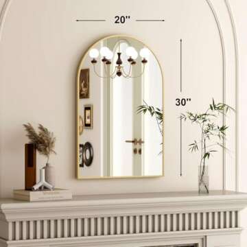 HARRITPURE 20x30 Arched Mirror - Modern Wall Decor