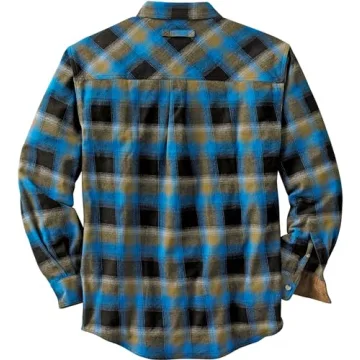 Buck Camp Flannel Shirt for Men in Cobalt XL